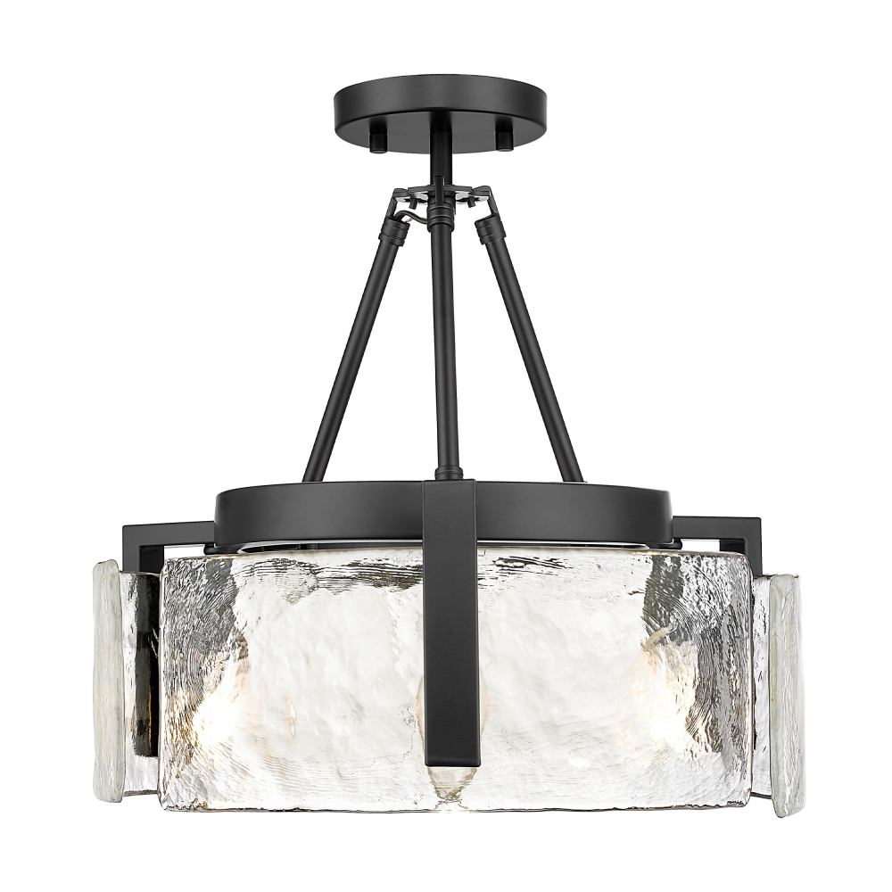 Golden Lighting Aenon 3-light Semi-Flush Mount in Matte Black